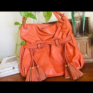 Charming Charlie Large Orange Satchel Purse